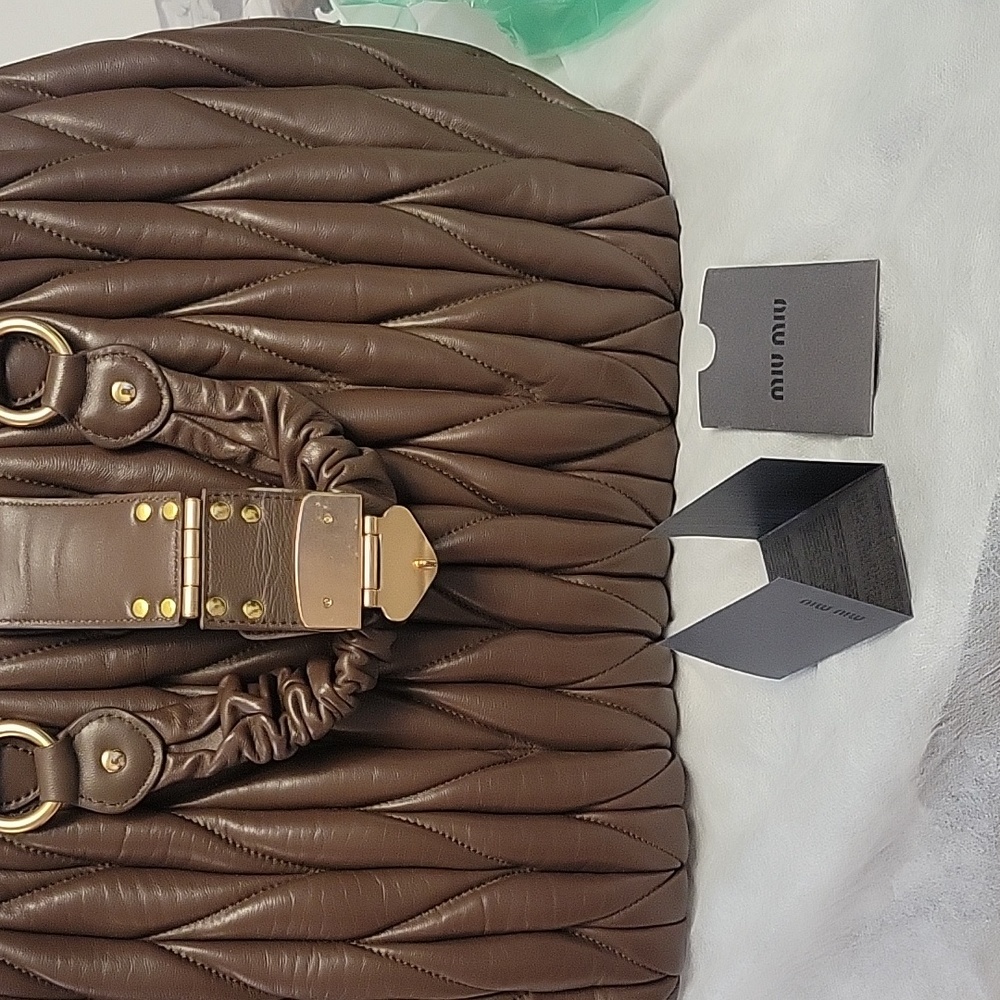 MIU MIU Matellase leather Large Satchel handbag - Picture 10 of 17